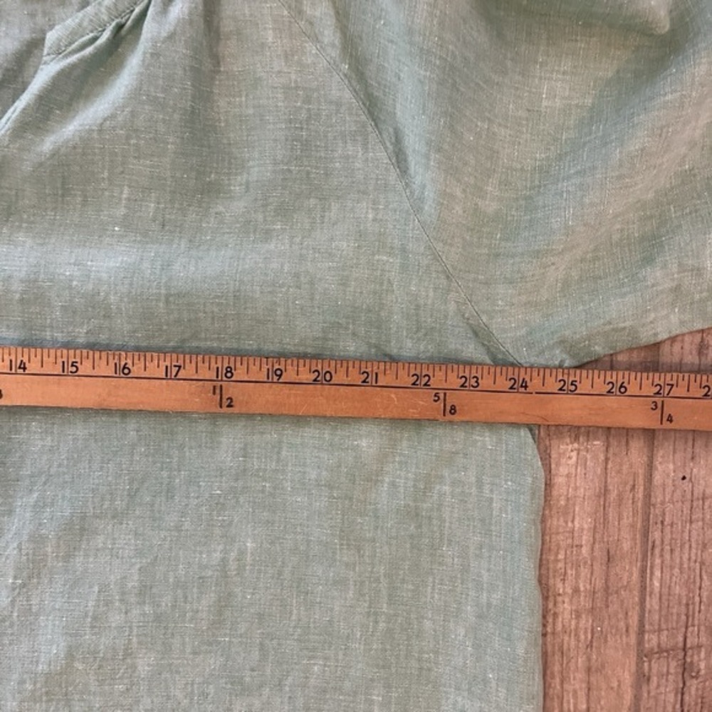 David Jones Linen Top 3/4 Button Front  3/4‎ Sleeve Pale Green Women XXL. Aus - Picture 9 of 14